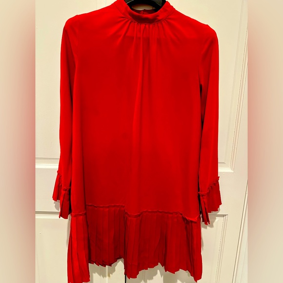 Jolie by Edward Spiers Red Pleated Shift Dress - Picture 7 of 9